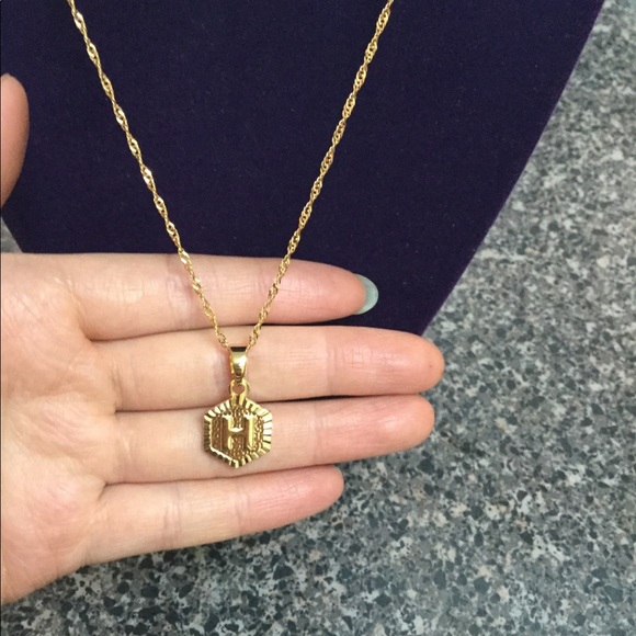 Jewelry New 18k Gold H Letter Necklace Poshmark